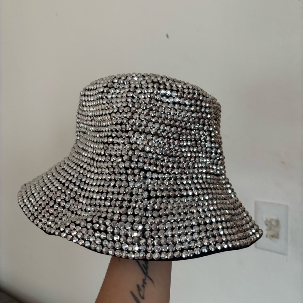 Aldo Sparkling Silver Rhinestone Hat